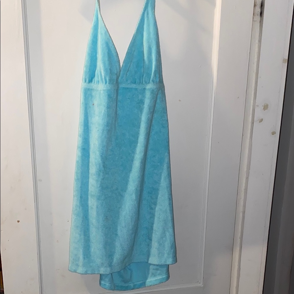Blue bathing suit cover